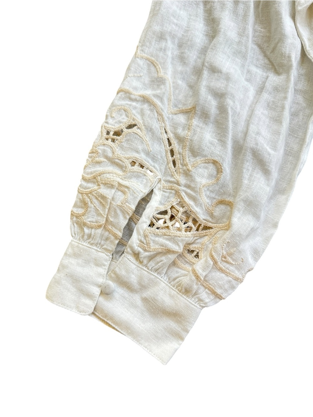 NWT Anthropologie Lainie Long Sleeve Lace Cutwork Blouse Ivory XL - Picture 15 of 16